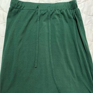 Casual Cotton Green Women's Skirt